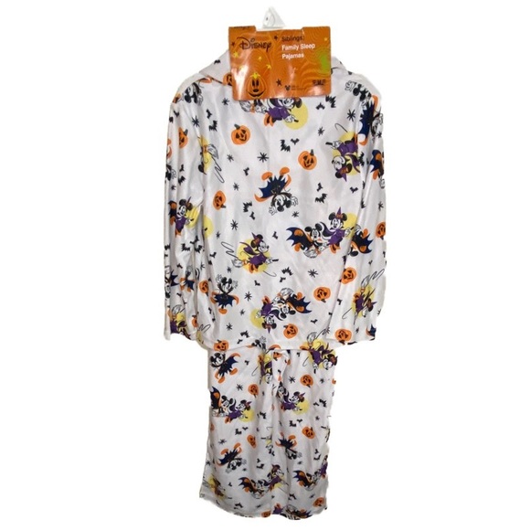 DISNEY Halloween Micky & Minnie Mouse Unisex Siblings Flannel Pajamas Sz 6 - Picture 2 of 4